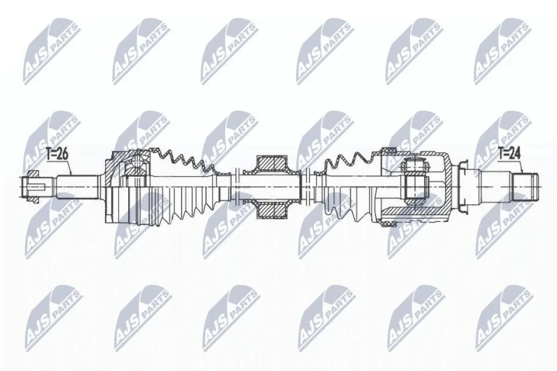 Image of NTY NPW-TY-169 Drive shaft Front Axle Right Drive Shaft (13)