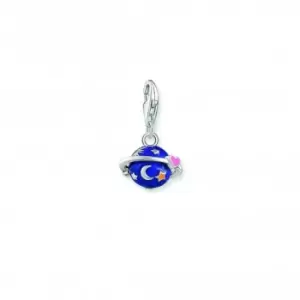 image of Charmista Sterling Silver Multicoloured Enamel Saturn Charm 2041-041-7