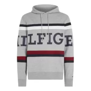 image of TOMMY HILFIGER Global Stripe Monotype Hoody - Grey