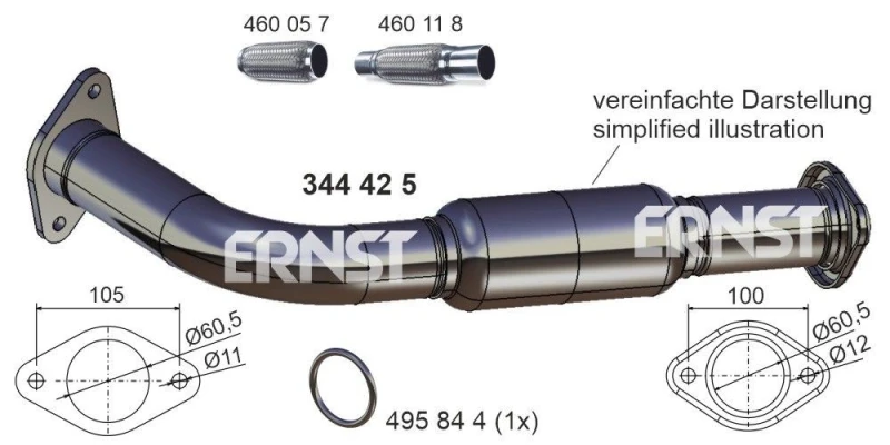 Image of Exhaust Pipe ERNST 344425