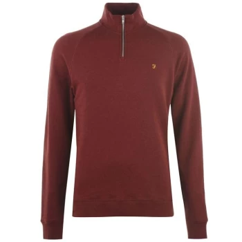 image of Farah Jim Zip Jumper - Red Marl 628