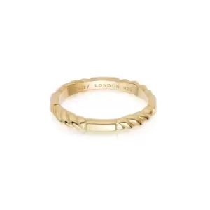 Image of Rings 18ct Gold Plated Sterling Silver Classic Rope Band Ring 18ct Gold Plate