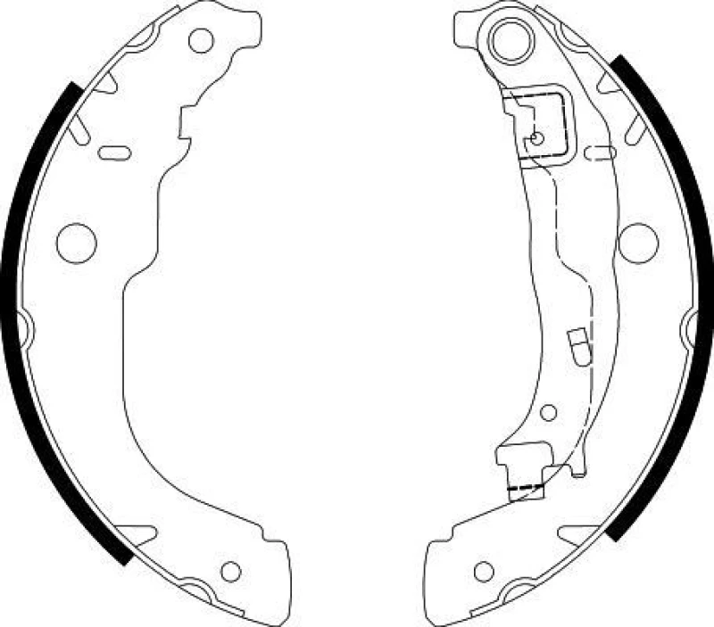 Image of HELLA Brake Shoe Set HELLA 8DB 355 003-031