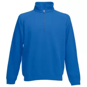 Image of Fruit Of The Loom Mens Zip Neck Sweatshirt (XL) (Royal)