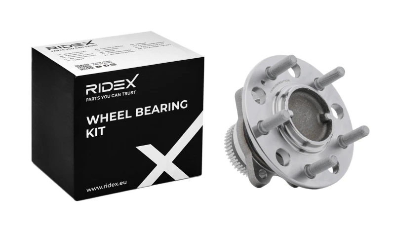 Image of RIDEX 654W0368 Wheel bearing kit Rear Axle, with ABS sensor ring Wheel Bearing Kit (654)