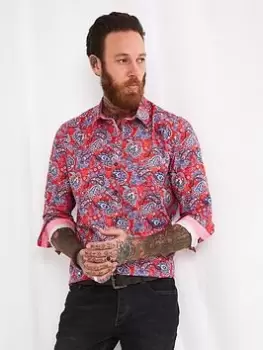Image of Joe Browns Perfect Paisley Shirt - Red, Size 2XL, Men