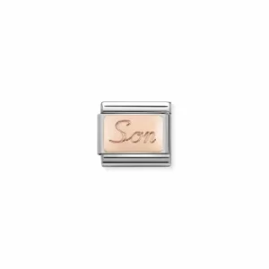 Image of Nomination Composable Classic ENGRAVED WRITINGS Steel And 9k Jewellery