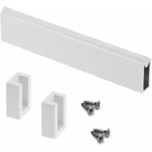 Image of Wardrobe Square White Hanging Rail With Free End Supports & Screws - Size 800mm
