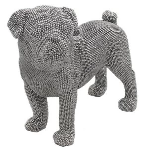 Image of Silver Art Pug Standing By Leonardo