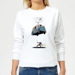 image of Marvel Deadpool Ice Cream Womens Sweatshirt - White - L