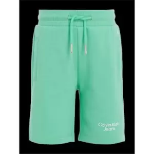 Image of Calvin Klein Jeans Ckj Stack Logo Jogger Shorts - Green