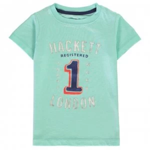 image of Hackett Hackett Short Sleeve No 1 Print T Shirt - 5P1 Aqua