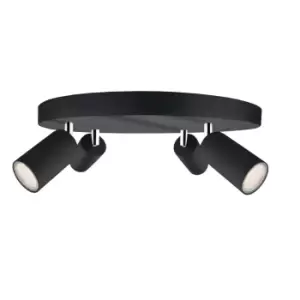 Image of Eye Ceiling Spotlight Clusters Black, 30cm, 4x GU10