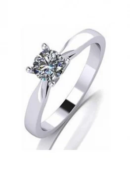 Image of Love Diamond Platinum 1/2Ct Diamond Solitaire Ring
