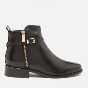 Image of Dune Womens Pop Leather Ankle Boots - Black - UK 3