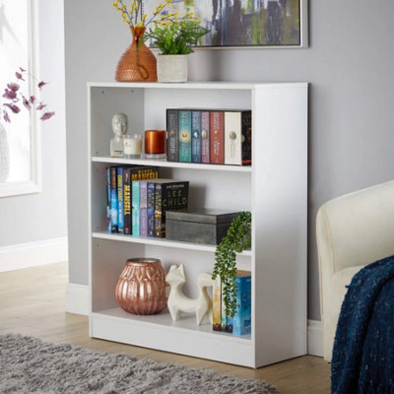 Image of Home Source Clara Short Bookcase Storage Unit White