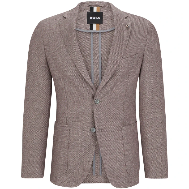 Image of Boss Mens Hanry Tailored Fit Formal Jacket Red male 34 (44)