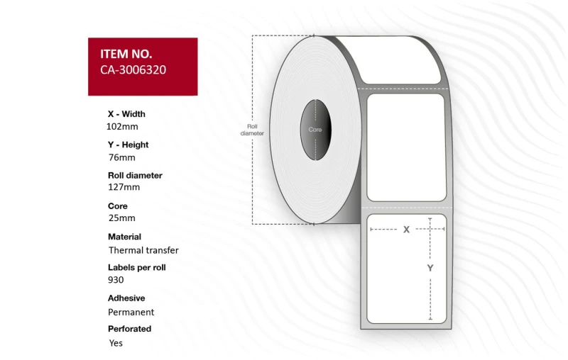 Image of Capture CA-3006320 printer label