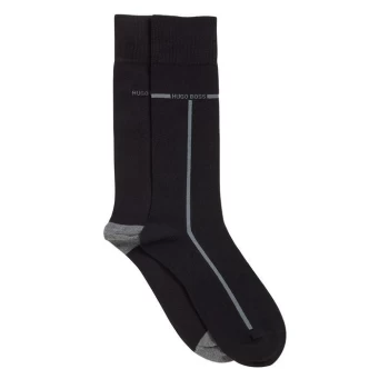 Image of Boss 2 Pack RS Logo Stripe Socks - Black