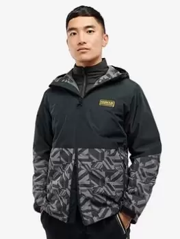 Image of Barbour International Electric Print Paxton Waterproof Jacket - Black Size M Men