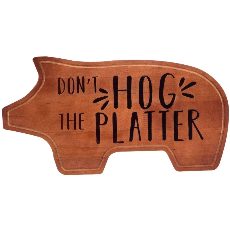 Image of Boxer Gifts Wooden Charcuterie Board - Hog the Platter Multi