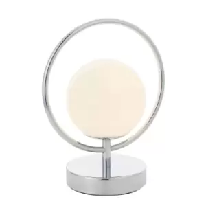 image of Table Lamp Chrome Plate & Opal Glass 3W LED G9 Complete Bedside Light