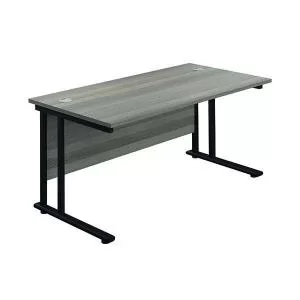 Image of Jemini Rectangular Double Upright Cantilever Desk 1200x800x730mm Grey