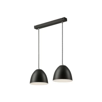 Image of Lamkur Lighting - Livia Bar Pendant Ceiling Light Graphite, 2x E27