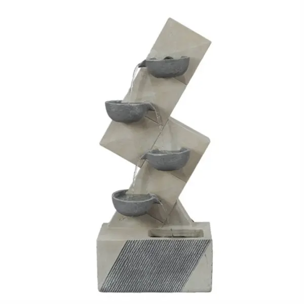 Image of GardenKraft Polyresin Four Bowls Fountain