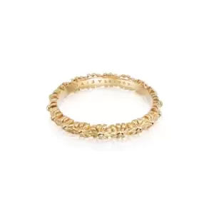 Image of Rings 925 Sterling Silver and 18ct Gold Plate Iota Daisy Ring 18ct Gold Plate