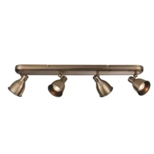 Image of Westbury LED 4 Light Spotlight Antique Brass Plate, GU10