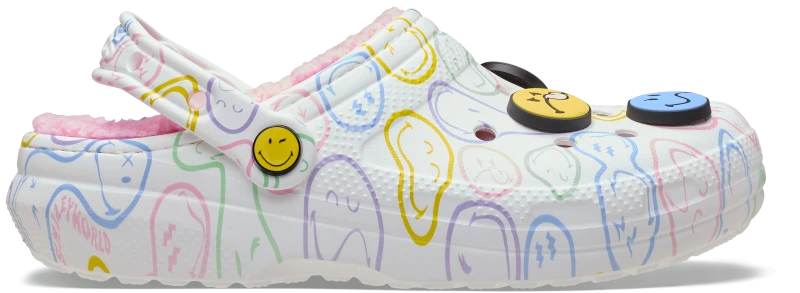 Image of Crocs Unisex SmileyWorld Classic Lined Clogs Multi W6/M5