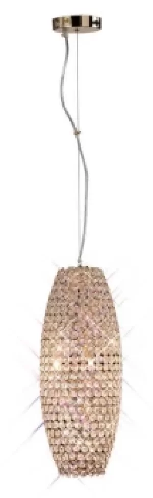 Image of Kos Ceiling Pendant 4 Light French Gold, Crystal