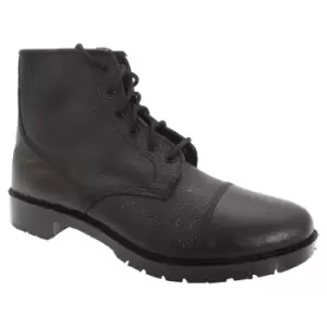 Image of Grafters Mens Grain Leather 6 Eye Cadet Boots (10 UK) (Black)