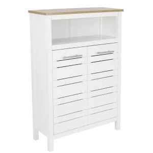 Image of Robert Dyas Alethea Bathroom Storage Cabinet Oak