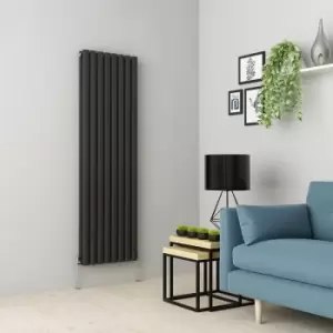 Norden 1600 x 473mm Anthracite Double Oval Tube Vertical Radiator