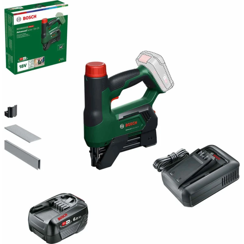 Image of Bosch ADVANCEDTACKER 18V-25 P4A 18v Cordless Nailer and Stapler 1 x 6ah Li-ion Charger No Case ADVANCEDTACKER 18V-25
