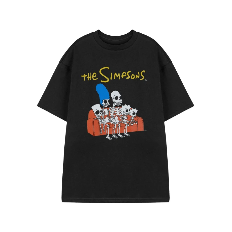 Image of The Simpsons The Simpsons Men Short Sleeved T-Shirt in Black Size: Medium Black M Male 5063203919338
