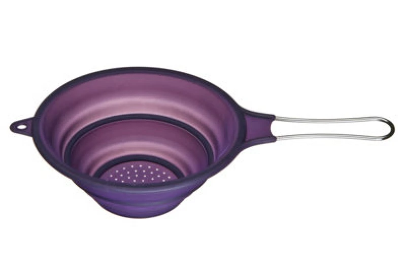 Image of Orsina Purple Silicone Collapsible Strainer With Handle,compact Colander For Draining Pasta,durable Sink Strainer