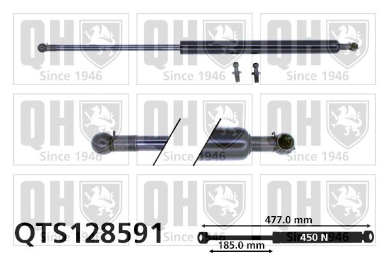 Image of QUINTON HAZELL Tailgate strut QUINTON HAZELL QTS128591