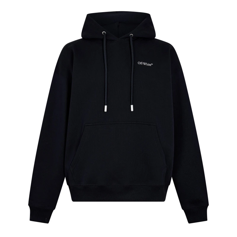 Image of Off White Mens Cloud Arrow Sketch Pull Over Hoodie Black-White male XS