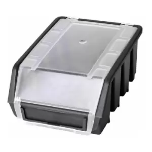 Image of Ergo m+ Box Plastic Parts Storage Stacking With Cover 116x161x75mm - Colour Black - Pack of 10