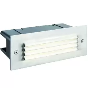 Image of IP44 LED Full Brick Light Stainless Steel & Louvre Slotted Grill 3.5W Cool White
