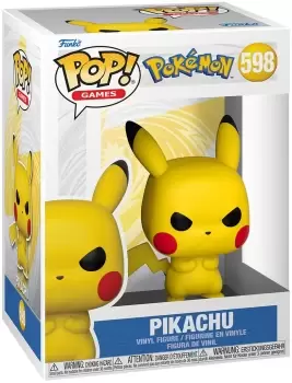 image of Pokemon Grumpy Pikachu vinyl figurine no. 598 Funko Pop! multicolor