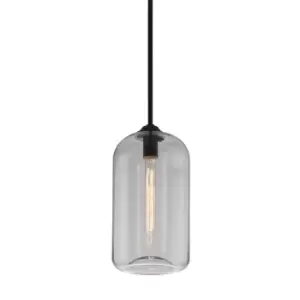 image of District 1 Light Pendant Satin Black, Glass