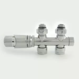 Towelrads Twin Straight TRV and Lockshield Valves Round Chrome 1/2" - 345160