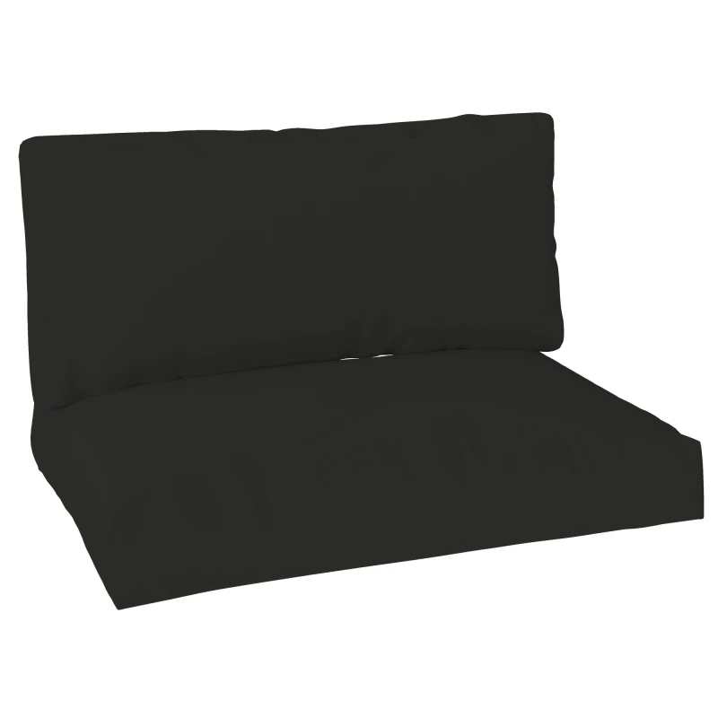 Image of Outsunny 2 Seat Pallet Cushions 20cm Thick Outdoor Seat Pads, Black Black