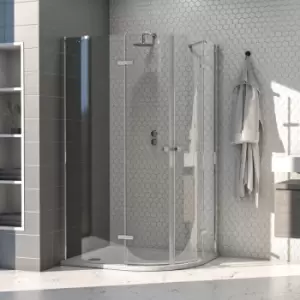 image of Aquarius 8 Offset Quadrant 2-Door Shower Enclosure 1200mm x 900mm - 8mm Glass - Aqualux