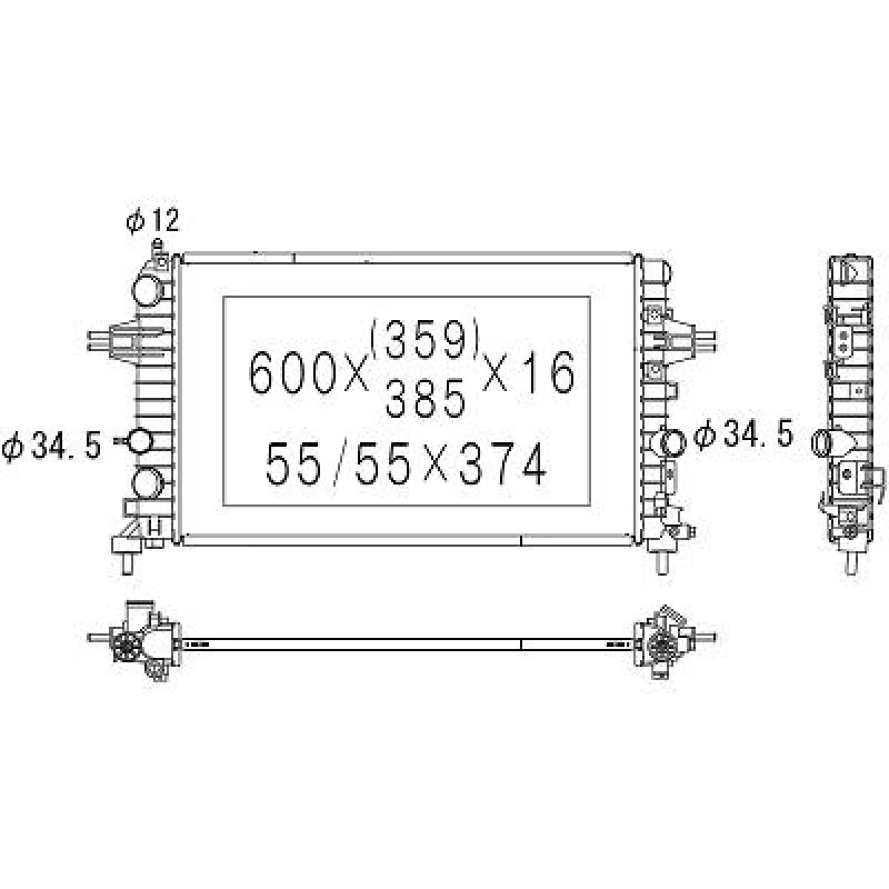 Image of Engine radiator DIEDERICHS DCM2660