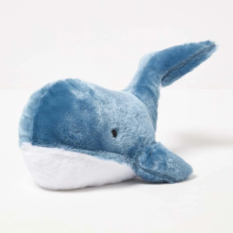 Image of Homescapes Blue Whale Door Stopper, Decorative Fabric Door Stop Blue